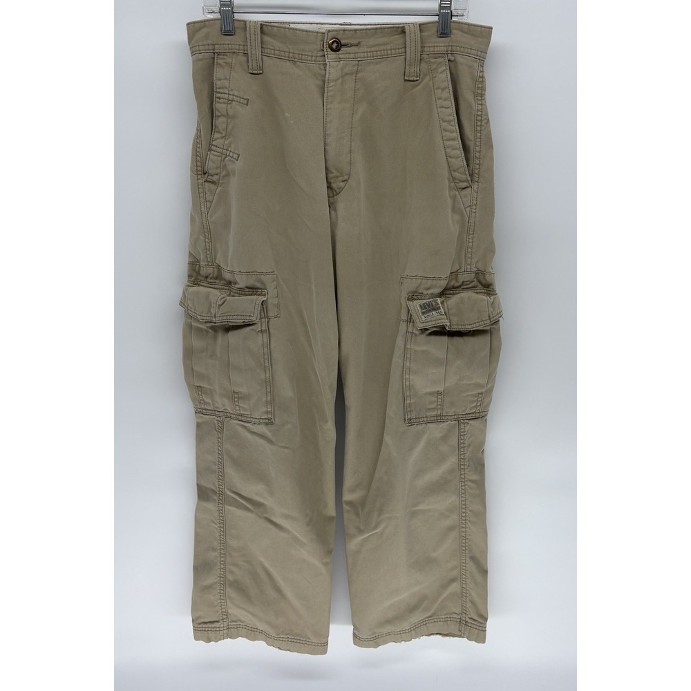 Levi's Cargo Pants Tan Loose Straight Baggy Y2K Skater Utility Men 30X30